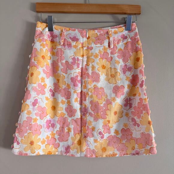 Sabo Skirt Floral Button Side Mini Skirt Size Small - Picture 2 of 8